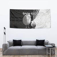 Personalised New Zealand Father's Day Tapestry Papa Kiwi Bird Tribal Pattern