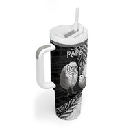 Personalised New Zealand Father's Day Tumbler With Handle Papa Kiwi Bird Tribal Pattern
