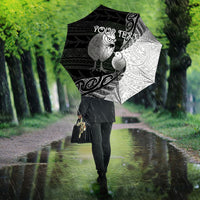 Personalised New Zealand Father's Day Umbrella Papa Kiwi Bird Tribal Pattern