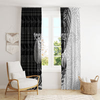 Personalised New Zealand Father's Day Window Curtain Papa Kiwi Bird Tribal Pattern
