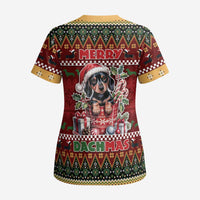 Dachshund Christmas Scrub Top Merry Dachmas DT05 - Polynesian Pride