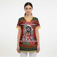 Dachshund Christmas Scrub Top Merry Dachmas DT05 - Polynesian Pride