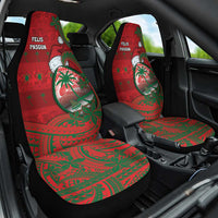 Guam Christmas Car Seat Cover Chamorro Seal Hat Santa Tribal Waves - Polynesian Pride