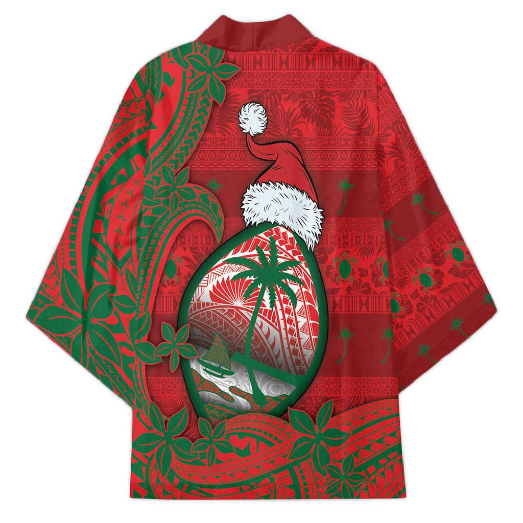 Guam Christmas Kimono Chamorro Seal Hat Santa Tribal Waves - Polynesian Pride