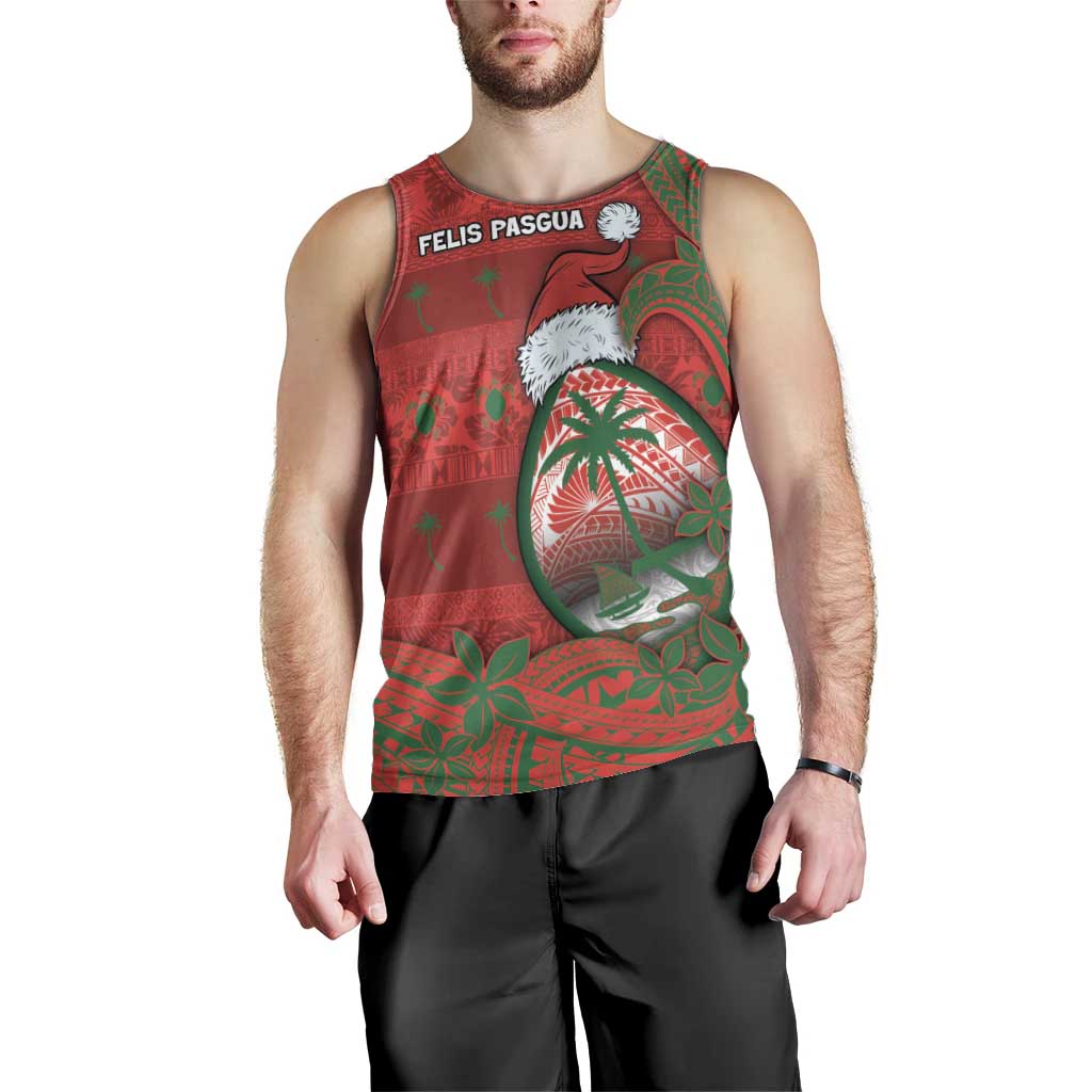 Guam Christmas Men Tank Top Chamorro Seal Hat Santa Tribal Waves - Polynesian Pride