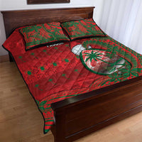 Guam Christmas Quilt Bed Set Chamorro Seal Hat Santa Tribal Waves - Polynesian Pride