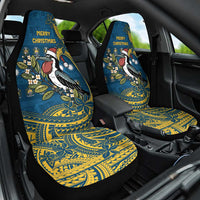 Nauru Christmas Car Seat Cover Frigatebird Bird Santa Tribal Waves - Polynesian Pride