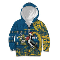 Nauru Christmas Kid Hoodie Frigatebird Bird Santa Tribal Waves - Polynesian Pride