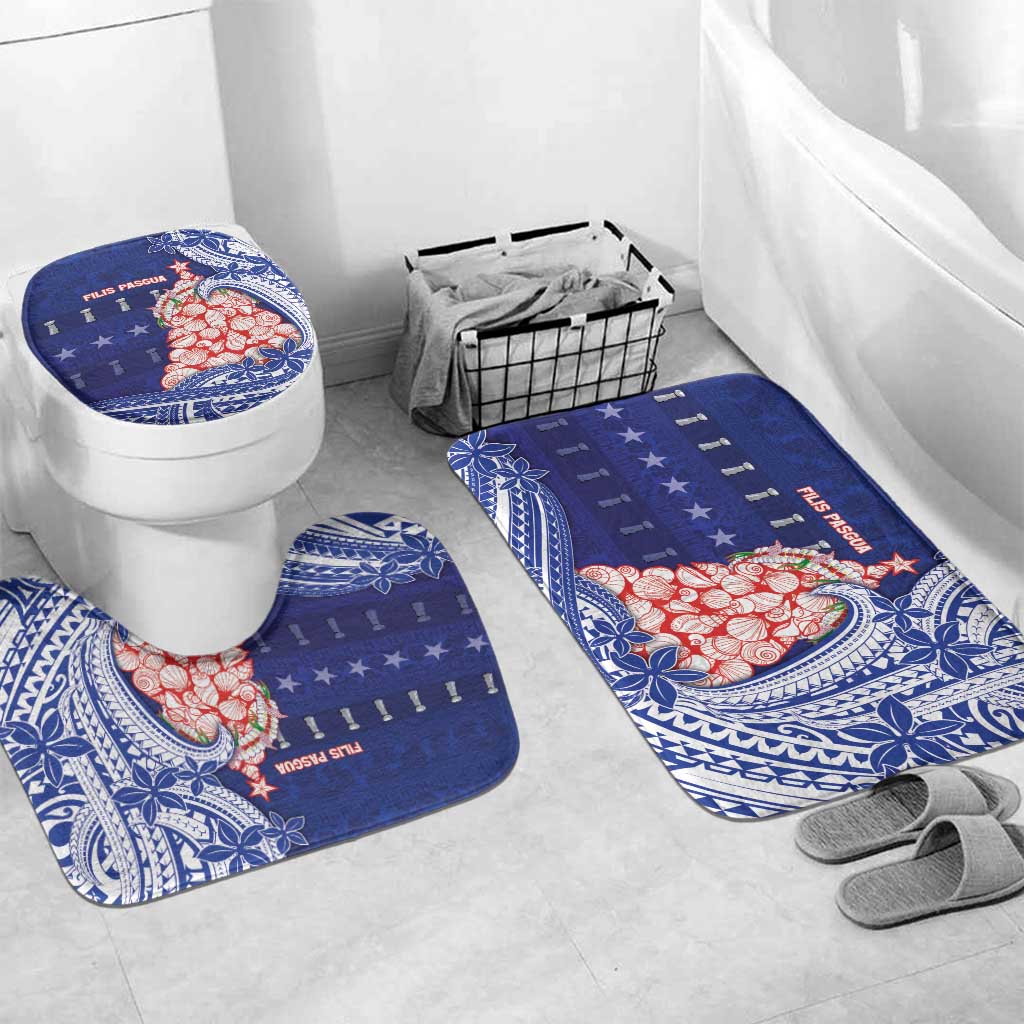 Northern Mariana Islands Christmas Bathroom Set Seashell Xmas Tree Tribal Waves - Polynesian Pride