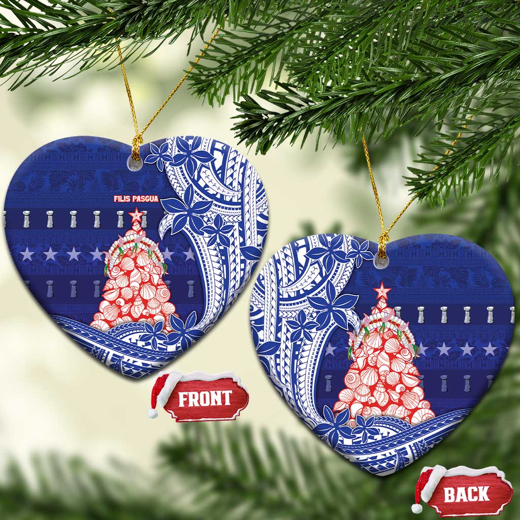 Northern Mariana Islands Christmas Ceramic Ornament Seashell Xmas Tree Tribal Waves - Polynesian Pride
