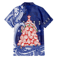 Northern Mariana Islands Christmas Hawaiian Shirt Seashell Xmas Tree Tribal Waves - Polynesian Pride