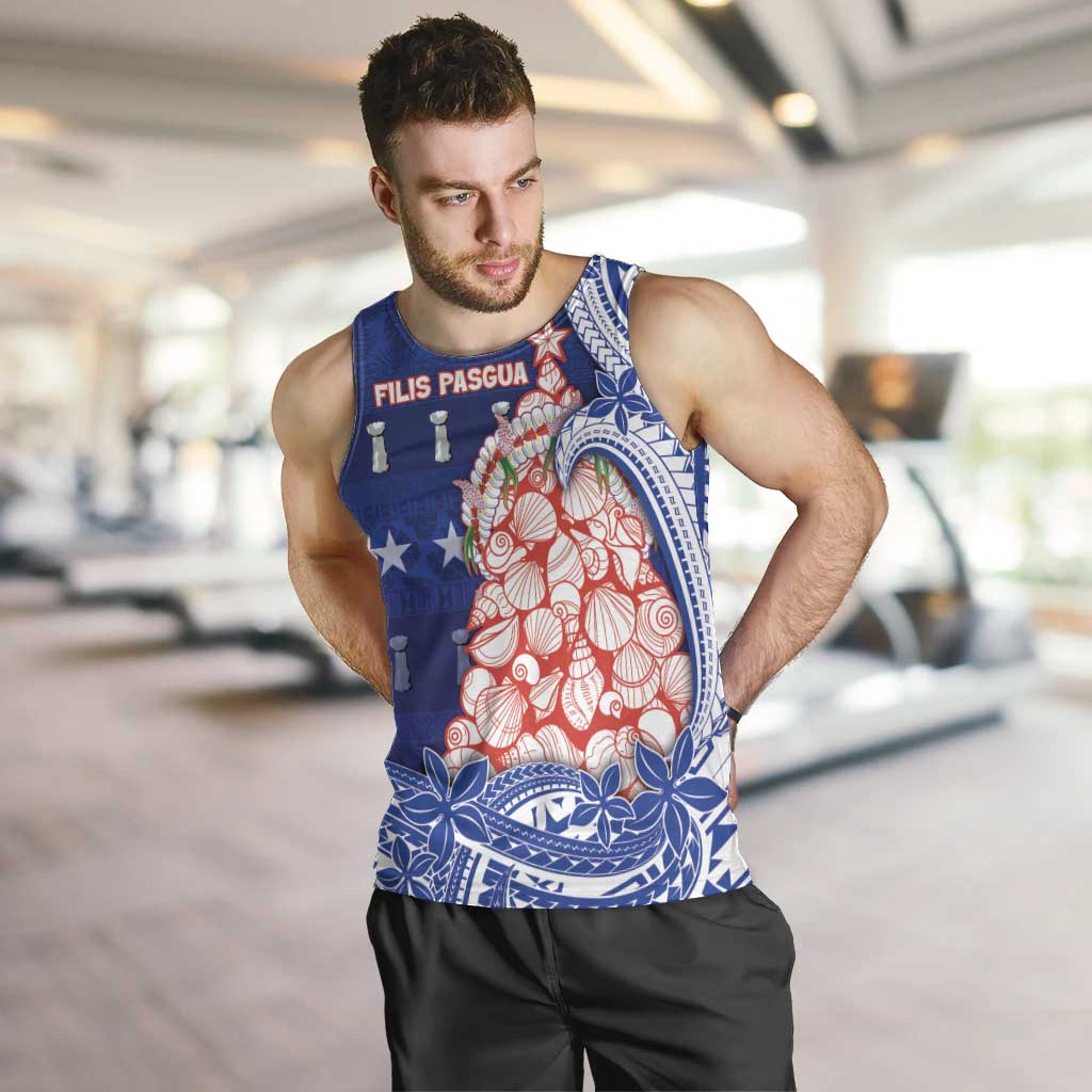 Northern Mariana Islands Christmas Men Tank Top Seashell Xmas Tree Tribal Waves - Polynesian Pride