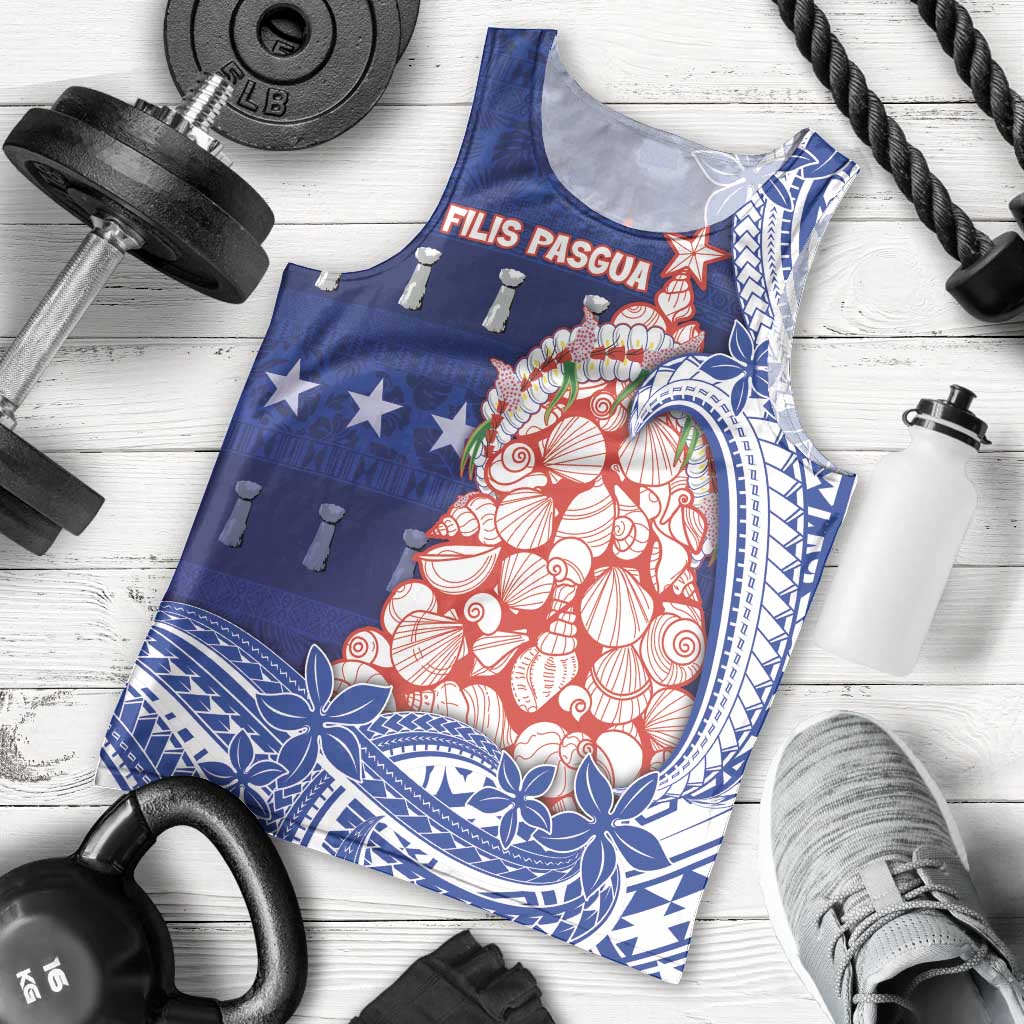 Northern Mariana Islands Christmas Men Tank Top Seashell Xmas Tree Tribal Waves - Polynesian Pride