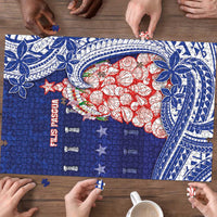 Northern Mariana Islands Christmas Puzzle Seashell Xmas Tree Tribal Waves - Polynesian Pride