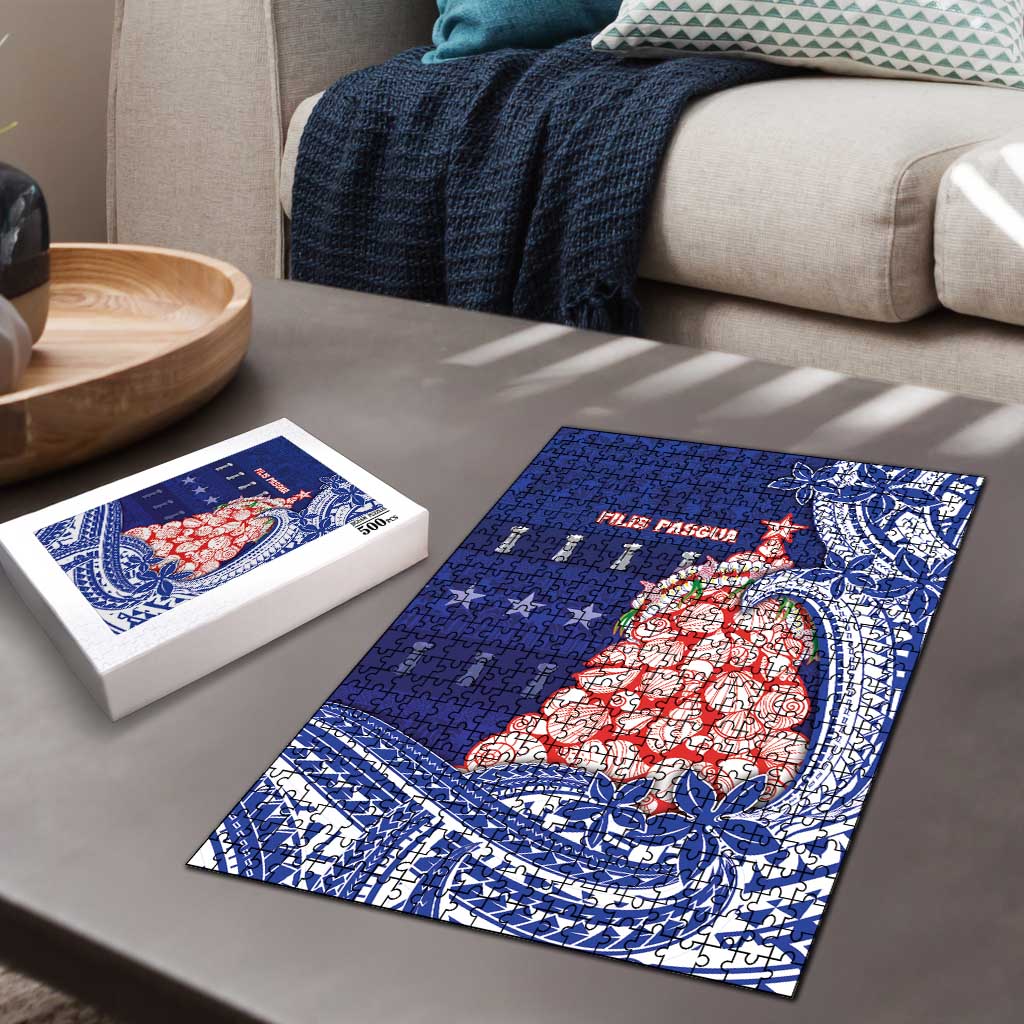 Northern Mariana Islands Christmas Puzzle Seashell Xmas Tree Tribal Waves - Polynesian Pride