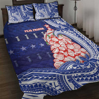 Northern Mariana Islands Christmas Quilt Bed Set Seashell Xmas Tree Tribal Waves - Polynesian Pride