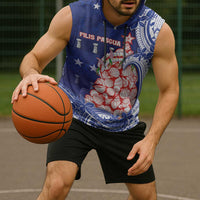 Northern Mariana Islands Christmas Sleeveless Hoodie Seashell Xmas Tree Tribal Waves - Polynesian Pride