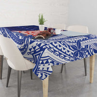 Northern Mariana Islands Christmas Tablecloth Seashell Xmas Tree Tribal Waves - Polynesian Pride