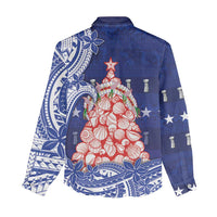 Northern Mariana Islands Christmas Women Casual Shirt Seashell Xmas Tree Tribal Waves DT05 - Polynesian Pride