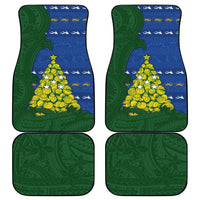 Solomon Islands Christmas Car Mats Seashell Xmas Tree Tribal Waves - Polynesian Pride