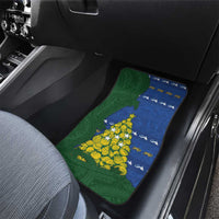 Solomon Islands Christmas Car Mats Seashell Xmas Tree Tribal Waves - Polynesian Pride