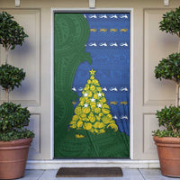 Solomon Islands Christmas Door Cover Seashell Xmas Tree Tribal Waves - Polynesian Pride