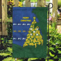 Solomon Islands Christmas Garden Flag Seashell Xmas Tree Tribal Waves - Polynesian Pride