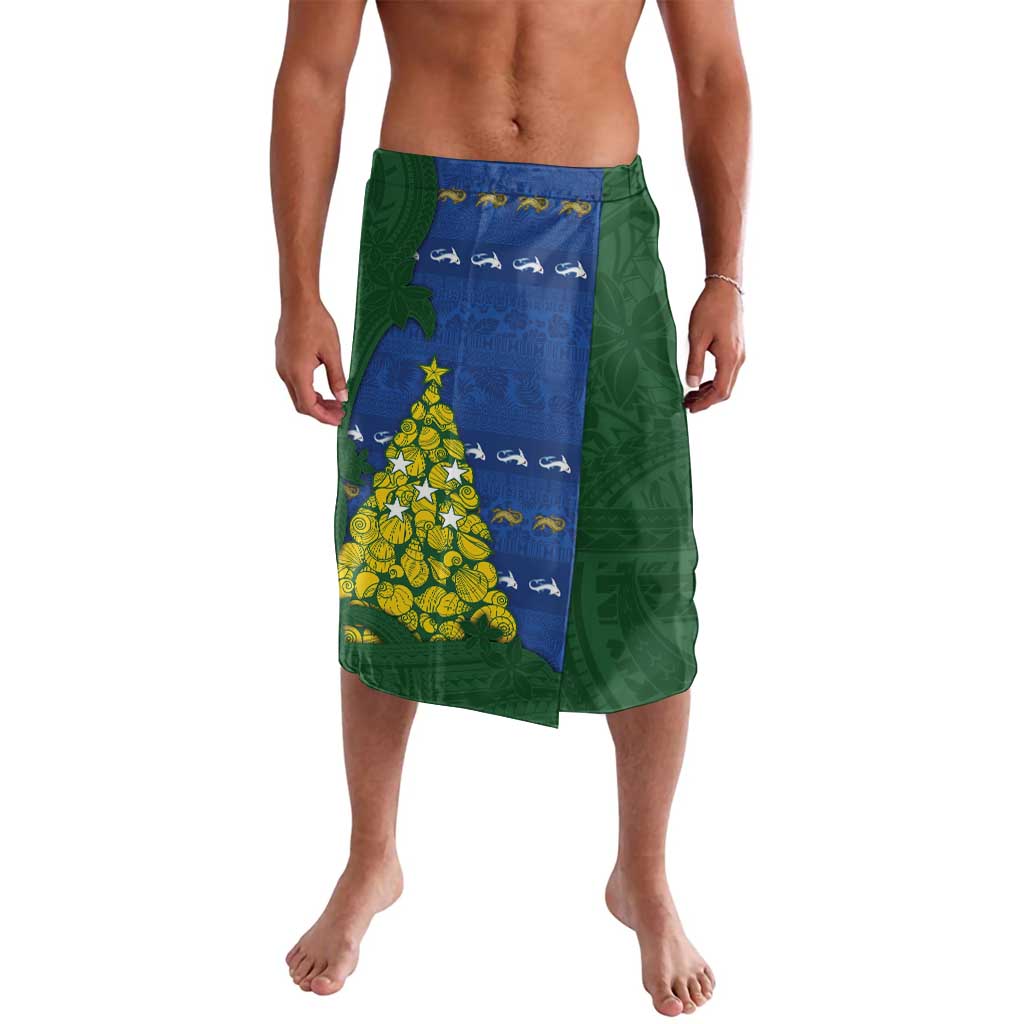 Solomon Islands Christmas Lavalava Seashell Xmas Tree Tribal Waves - Polynesian Pride