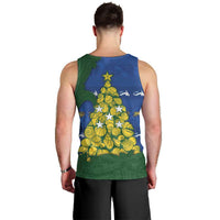 Solomon Islands Christmas Men Tank Top Seashell Xmas Tree Tribal Waves - Polynesian Pride
