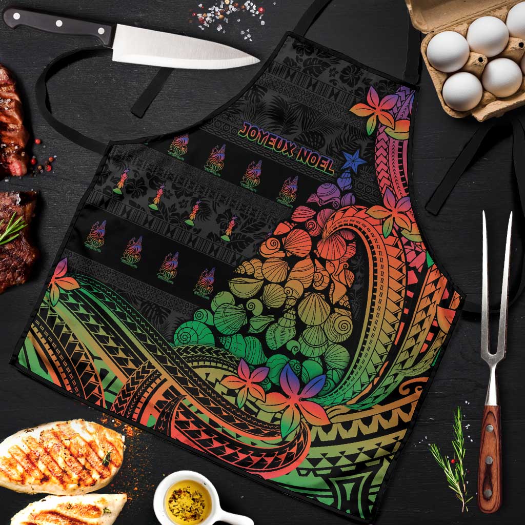 New Caledonia Christmas Apron Seashell Xmas Tree Tribal Waves - Polynesian Pride