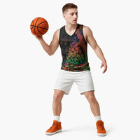 New Caledonia Christmas Basketball Jersey Seashell Xmas Tree Tribal Waves DT05 - Polynesian Pride