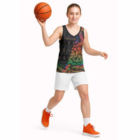New Caledonia Christmas Basketball Jersey Seashell Xmas Tree Tribal Waves DT05 - Polynesian Pride