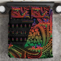 New Caledonia Christmas Bedding Set Seashell Xmas Tree Tribal Waves DT05 Black - Polynesian Pride