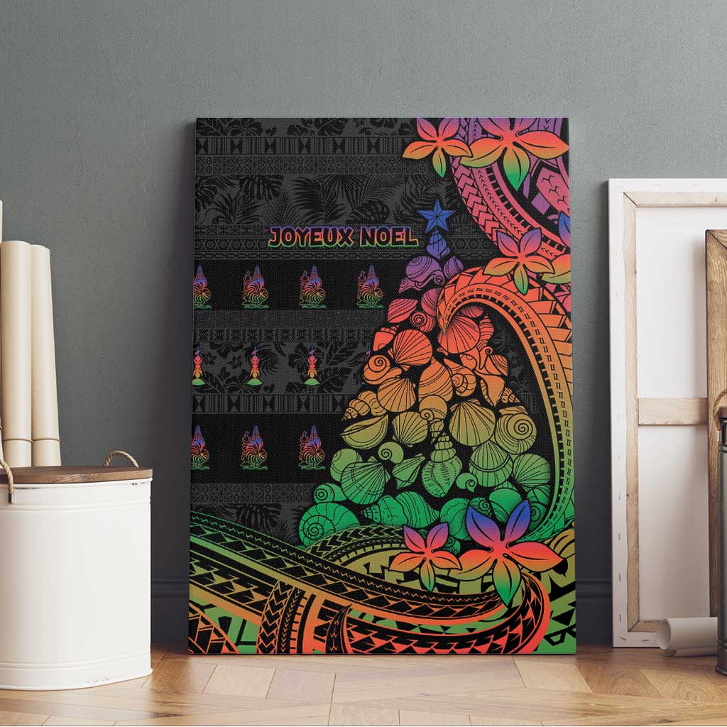 New Caledonia Christmas Canvas Wall Art Seashell Xmas Tree Tribal Waves - Polynesian Pride