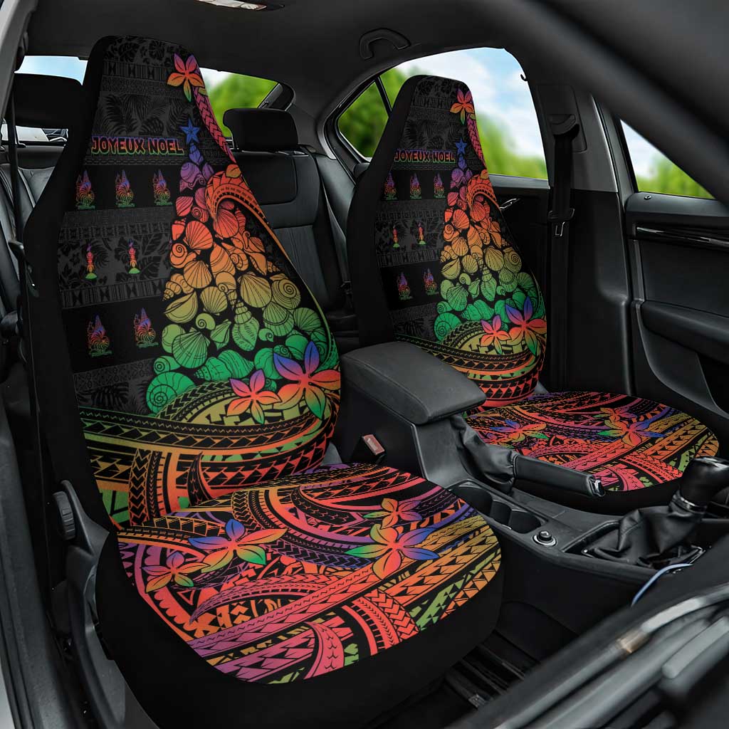 New Caledonia Christmas Car Seat Cover Seashell Xmas Tree Tribal Waves - Polynesian Pride
