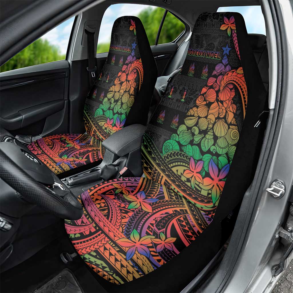 New Caledonia Christmas Car Seat Cover Seashell Xmas Tree Tribal Waves - Polynesian Pride