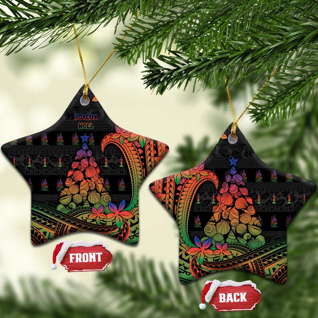 New Caledonia Christmas Ceramic Ornament Seashell Xmas Tree Tribal Waves - Polynesian Pride