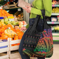 New Caledonia Christmas Grocery Bag Seashell Xmas Tree Tribal Waves - Polynesian Pride