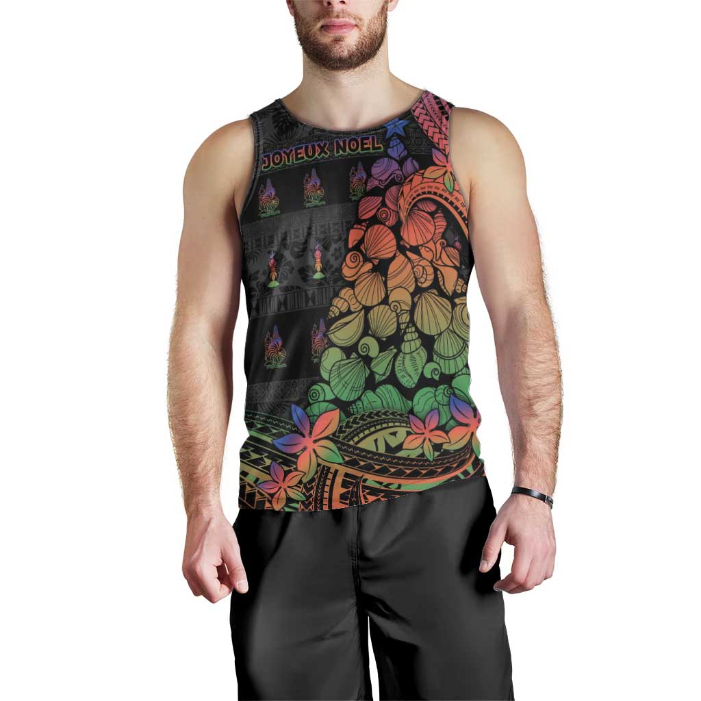 New Caledonia Christmas Men Tank Top Seashell Xmas Tree Tribal Waves - Polynesian Pride