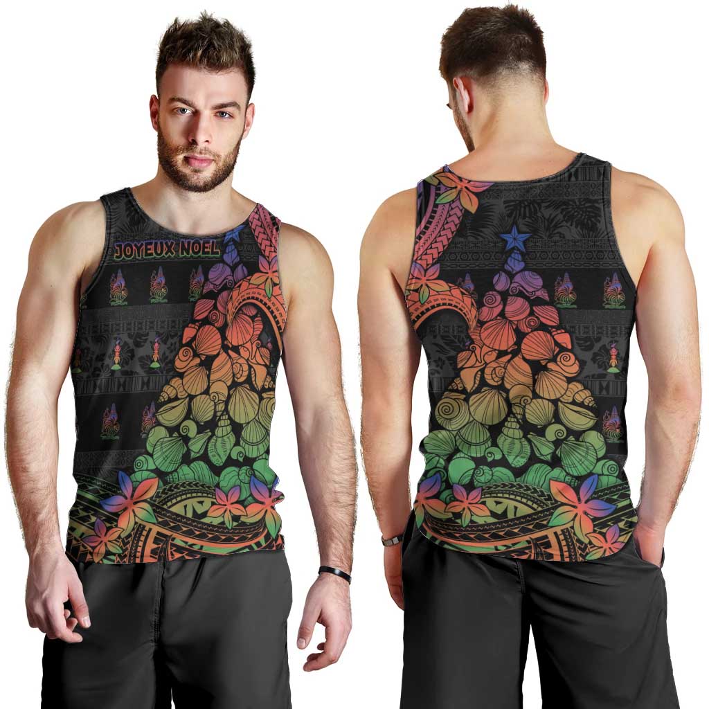 New Caledonia Christmas Men Tank Top Seashell Xmas Tree Tribal Waves - Polynesian Pride