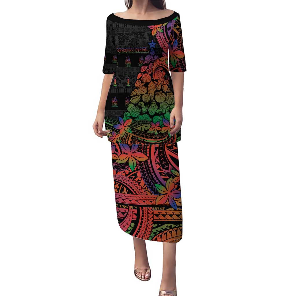 New Caledonia Christmas Puletasi Seashell Xmas Tree Tribal Waves - Polynesian Pride