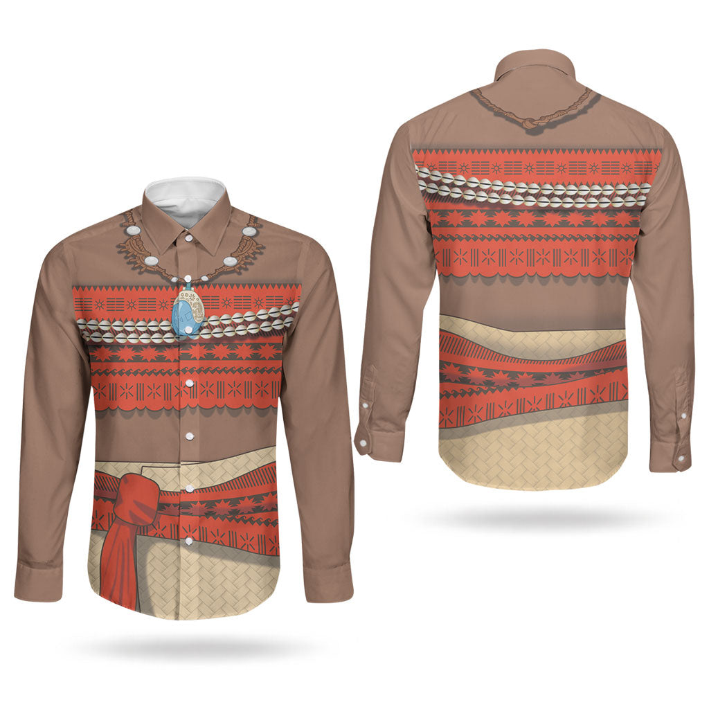Polynesia Ocean Princess Inspired Cosplay Costume Couples Matching Off The Shoulder Long Sleeve Dress and Long Sleeve Button Shirt