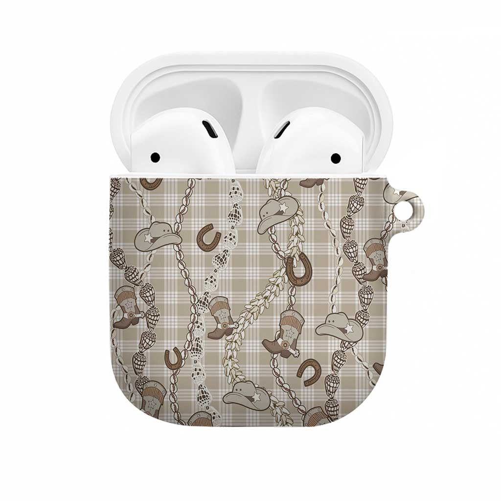 Hawaii Palaka Cowboy AirPods Case Shell Maile Lei With Western Patterns - Polynesian Pride