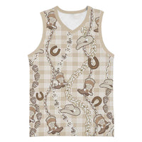 Hawaii Palaka Cowboy Basketball Jersey Shell Maile Lei With Western Patterns - Polynesian Pride