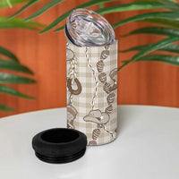 Hawaii Palaka Cowboy 4 in 1 Can Cooler Tumbler Shell Maile Lei With Western Patterns - Polynesian Pride