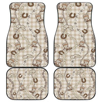 Hawaii Palaka Cowboy Car Mats Shell Maile Lei With Western Patterns - Polynesian Pride