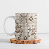 Hawaii Palaka Cowboy Ceramic Mug Shell Maile Lei With Western Patterns - Polynesian Pride