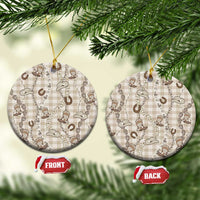 Hawaii Palaka Cowboy Ceramic Ornament Shell Maile Lei With Western Patterns - Polynesian Pride