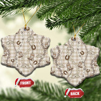 Hawaii Palaka Cowboy Ceramic Ornament Shell Maile Lei With Western Patterns - Polynesian Pride