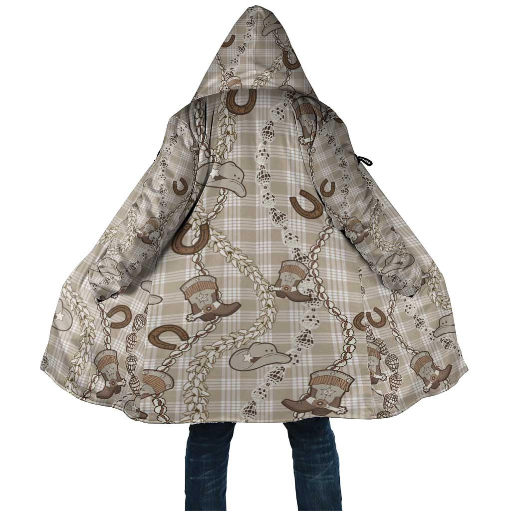 Hawaii Palaka Cowboy Cloak Shell Maile Lei With Western Patterns - Polynesian Pride